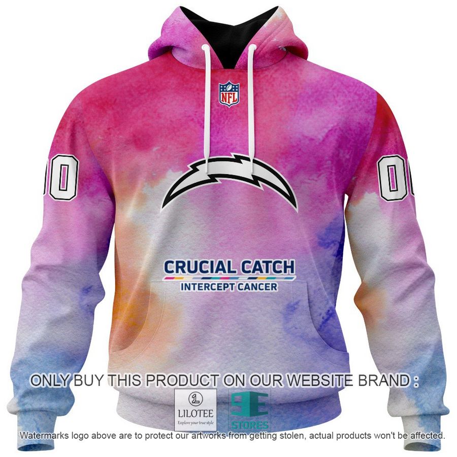Personalized Crucial Catch Intercept Cancer Los Angeles Chargers Shirt, Hoodie - LIMITED EDITION 14