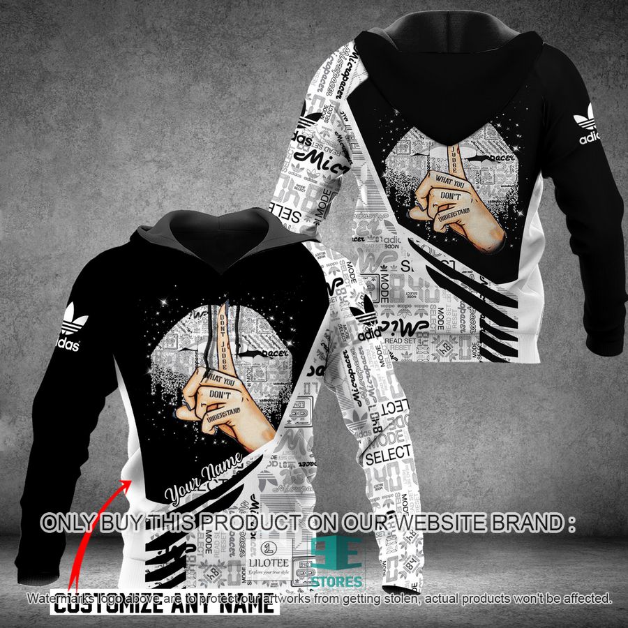 Personalized Don't Judge What You don't understand Adidas Black 3D All Over Print Hoodie 9