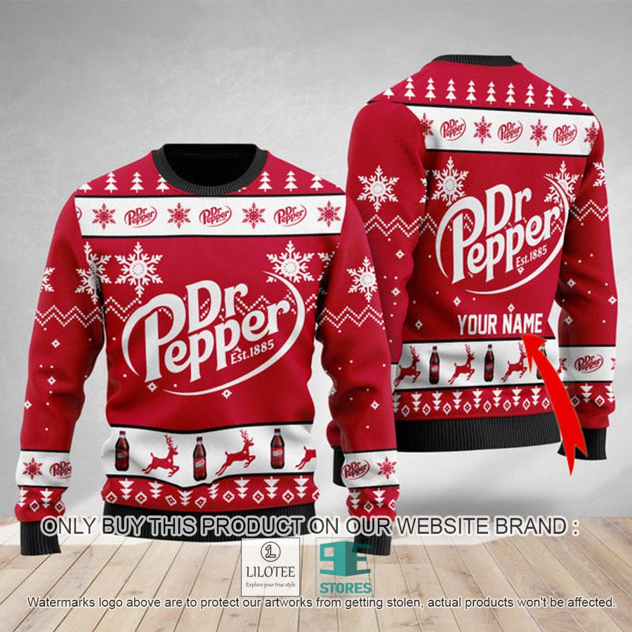 Personalized Dr Pepper red Ugly Christmas Sweater - LIMITED EDITION 8