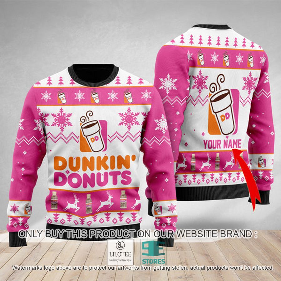 Personalized Dunkin Donuts Ugly Christmas Sweater - LIMITED EDITION 8