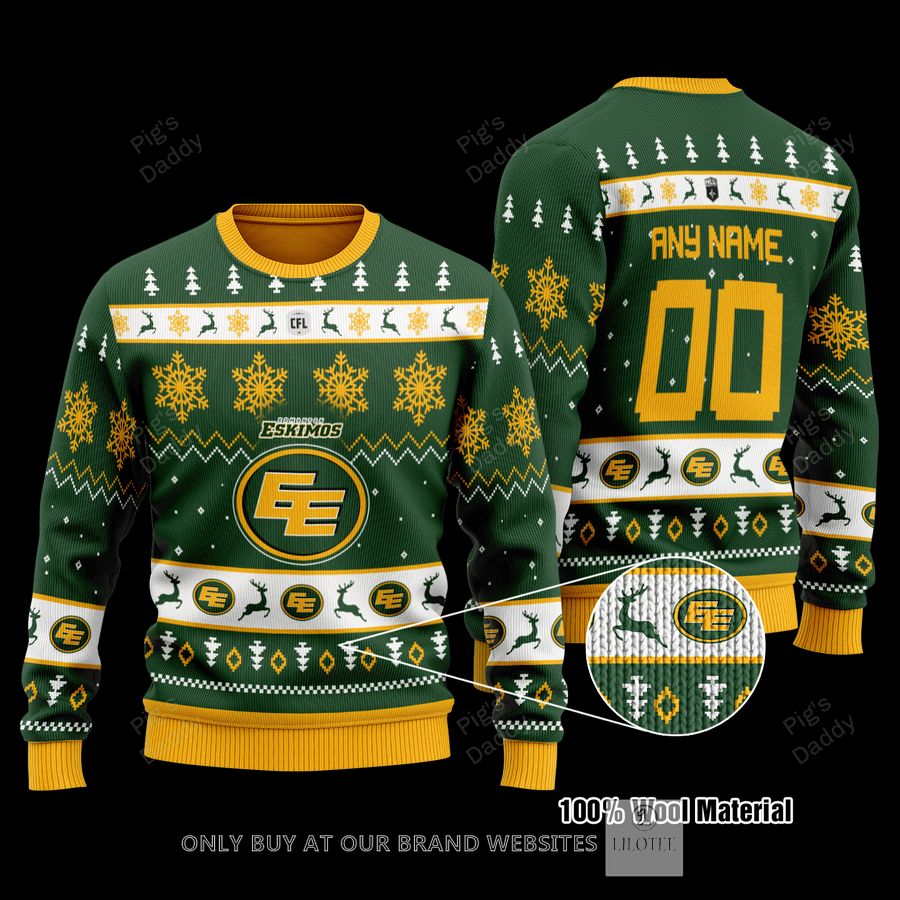 Personalized Edmonton Eskimos Wool Sweater 9