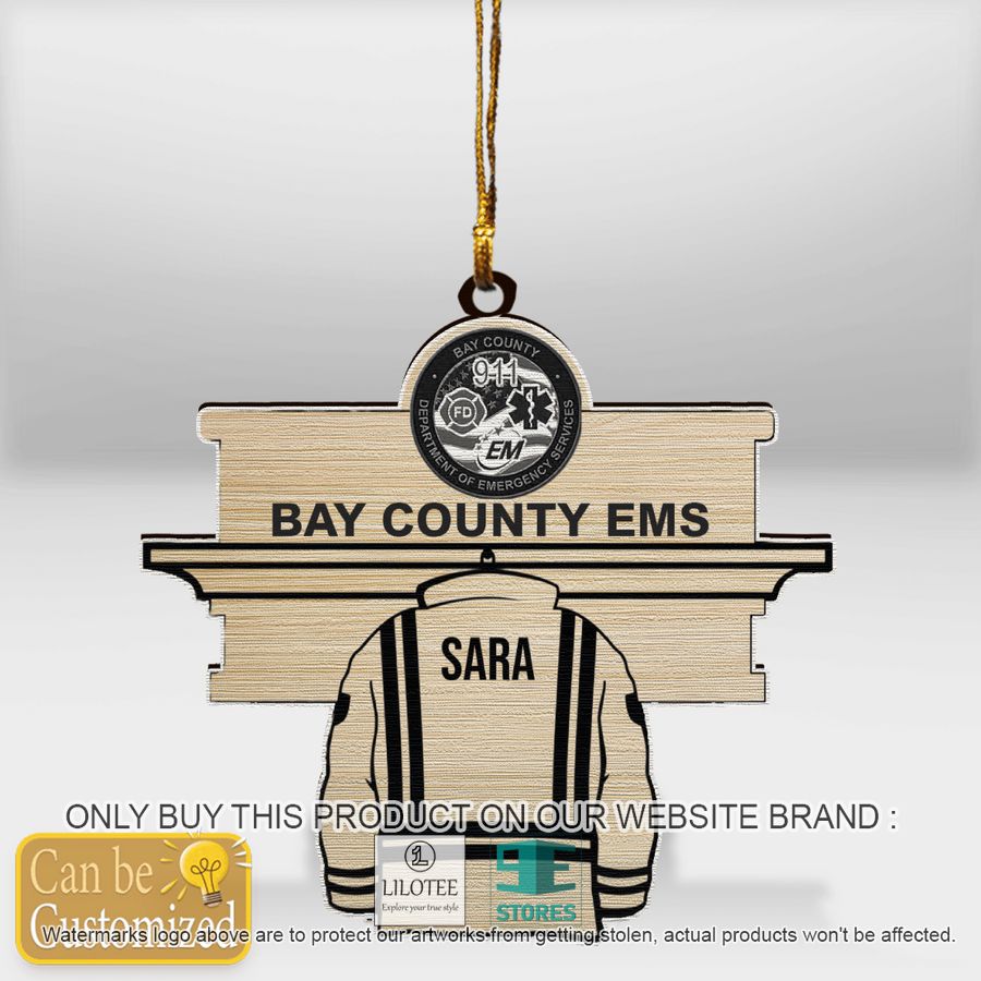 Personalized Florida Bay County EMS Wooden Ornament - LIMITED EDITION 12