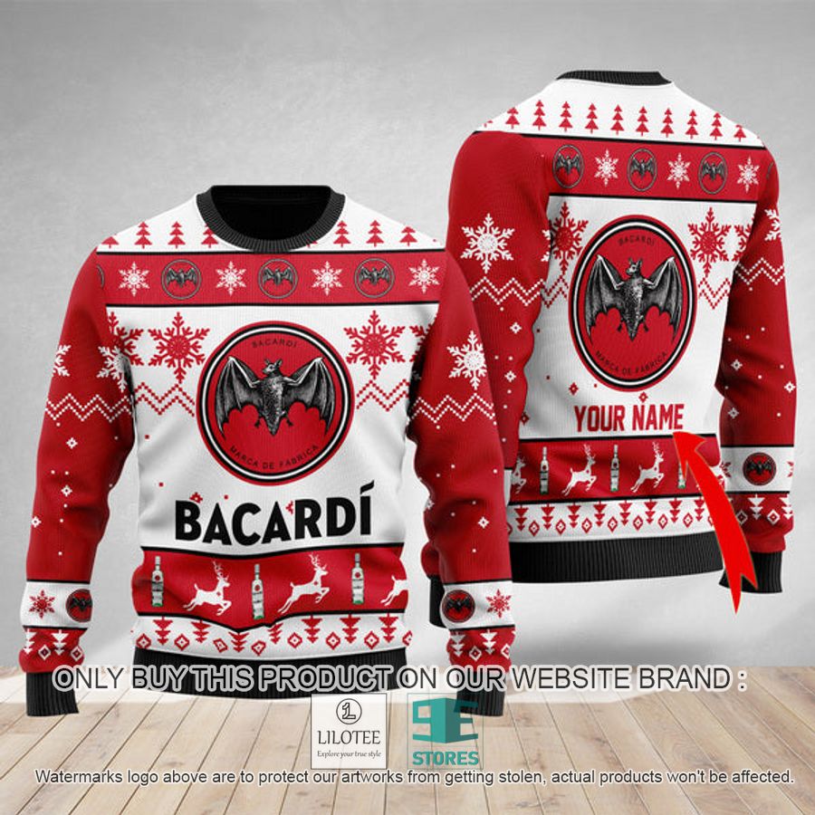 Personalized Funny Bacardi Rum Ugly Christmas Sweater - LIMITED EDITION 9