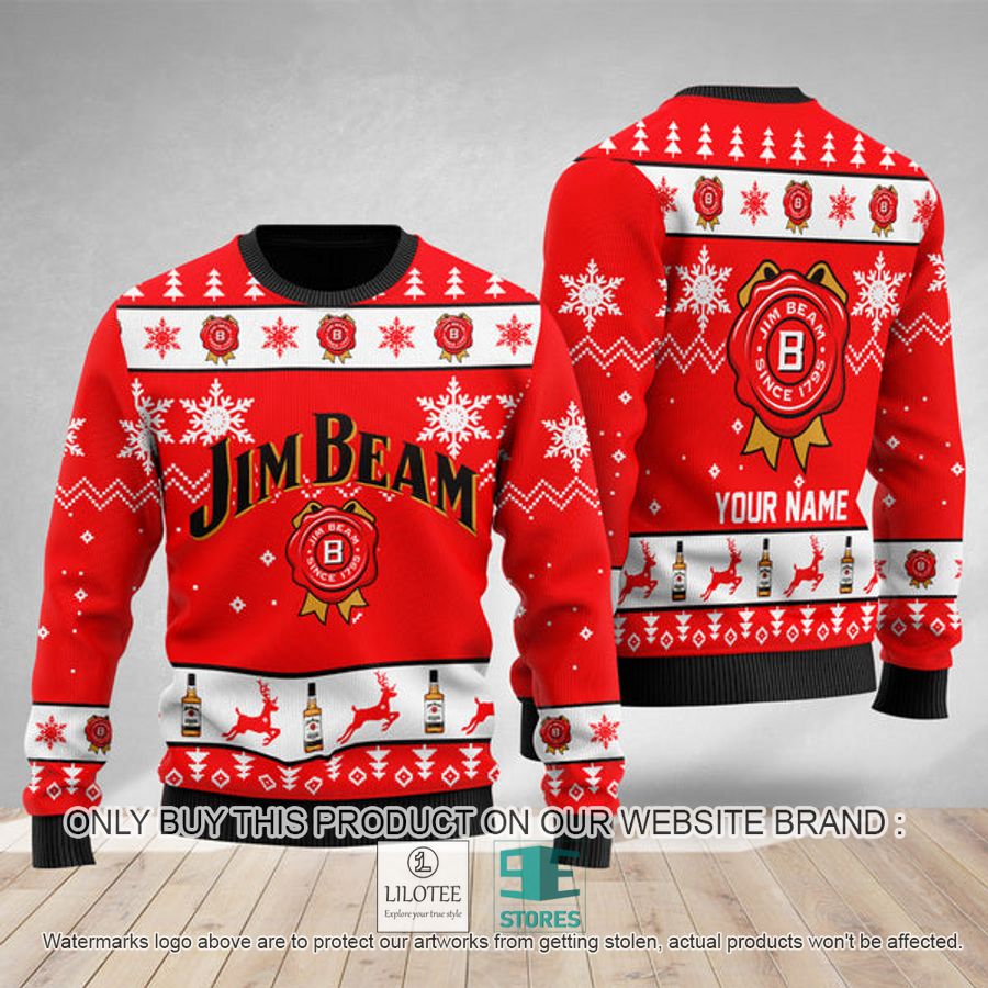 Personalized Funny Jim Beam Ugly Christmas Sweater - LIMITED EDITION 9