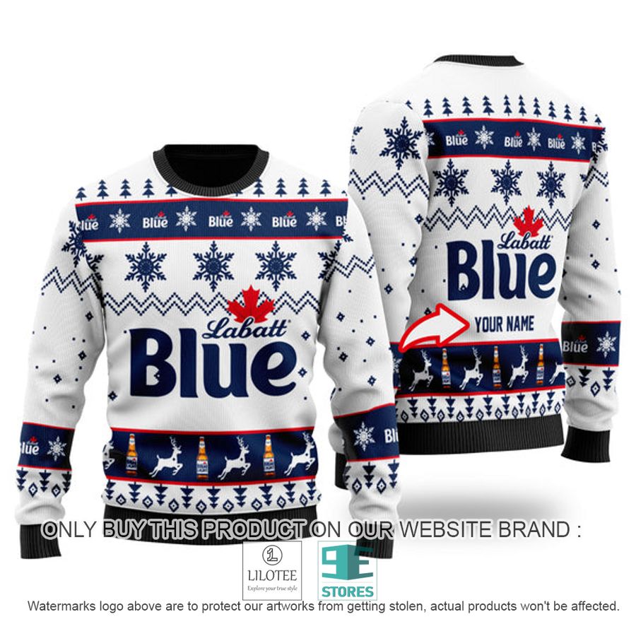 Personalized Funny Labatt Blue Ugly Christmas Sweater - LIMITED EDITION 9