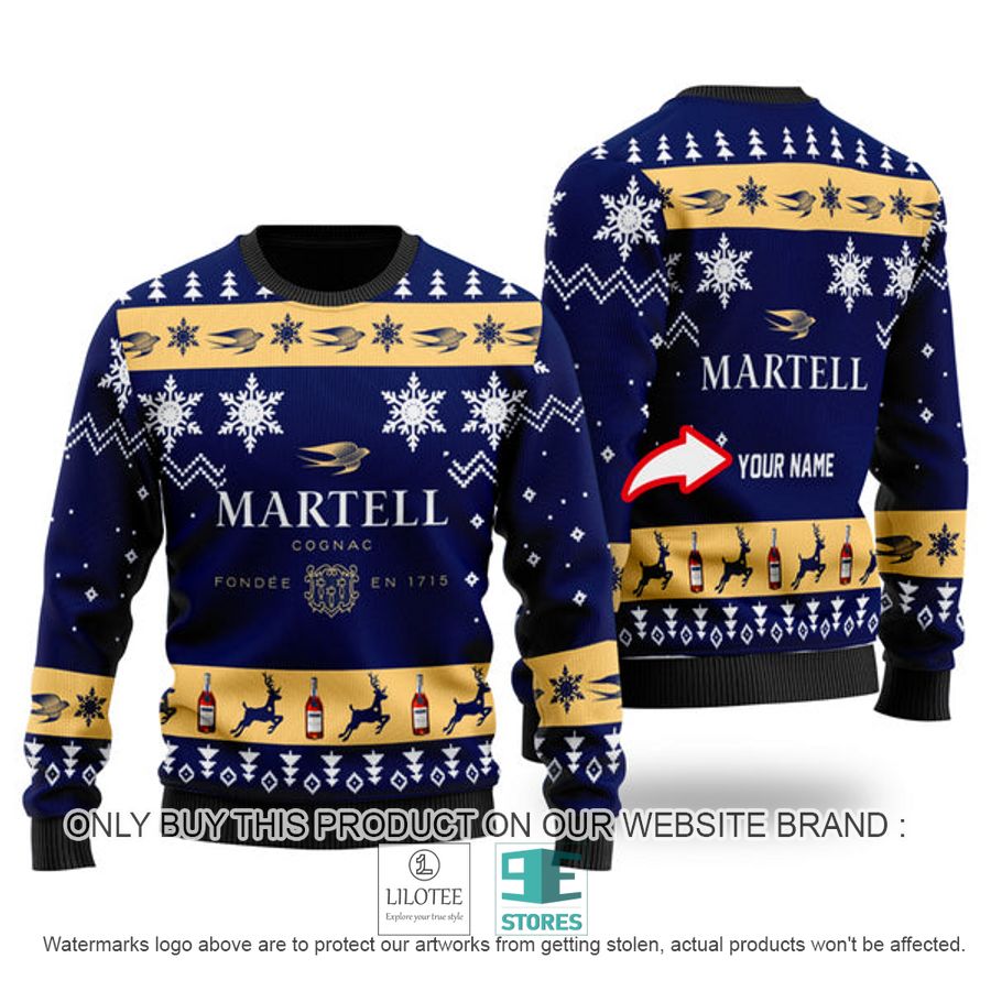 Personalized Funny Martell Cognac Ugly Christmas Sweater - LIMITED EDITION 9