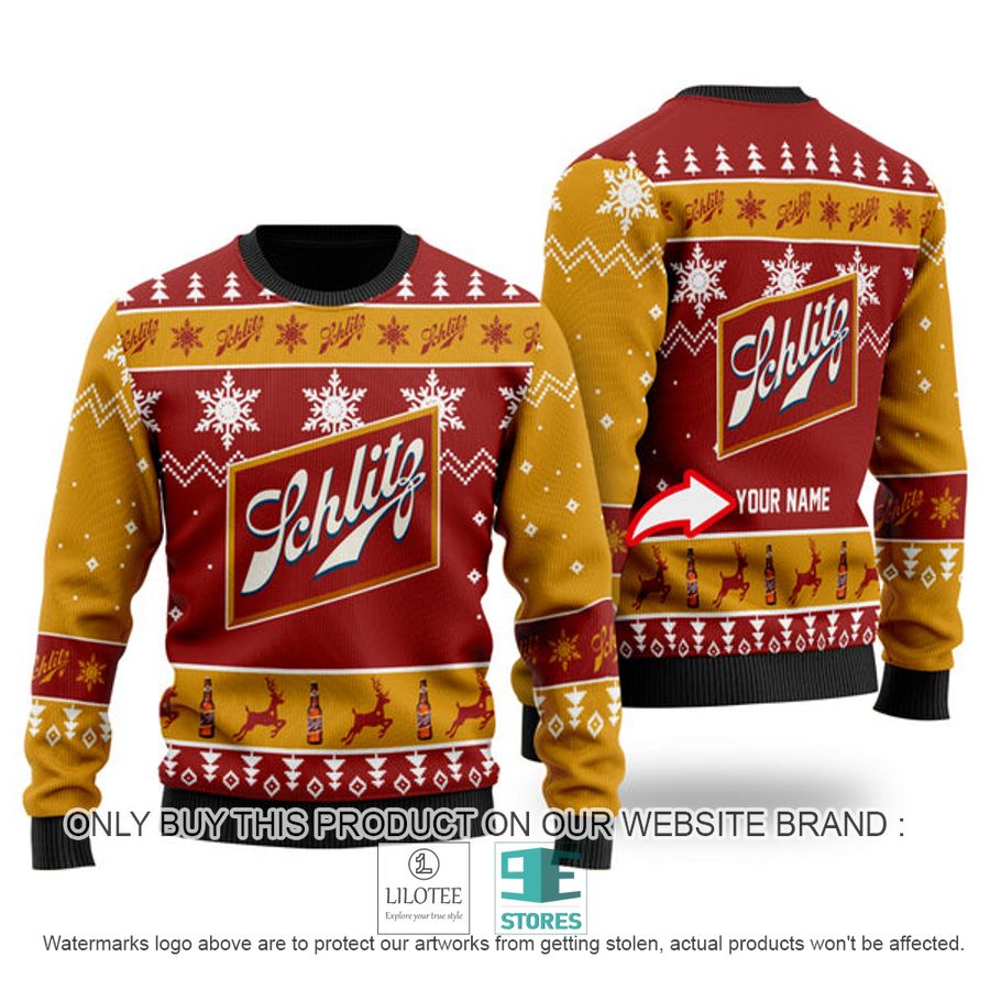 Personalized Funny Schlitz Beer Ugly Christmas Sweater - LIMITED EDITION 8