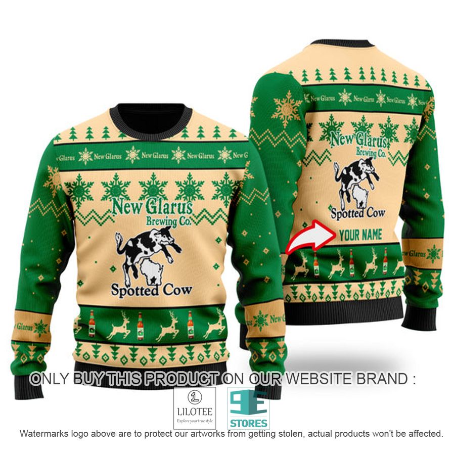Personalized Funny Spotted Cow Beer Ugly Christmas Sweater - LIMITED EDITION 9