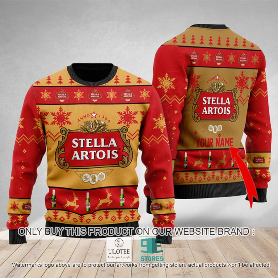 Personalized Funny Stella Artois Ugly Christmas Sweater - LIMITED EDITION 9