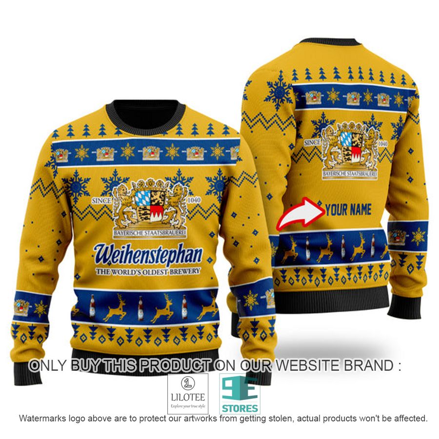 Personalized Funny Weihenstephan Beer Ugly Christmas Sweater - LIMITED EDITION 9