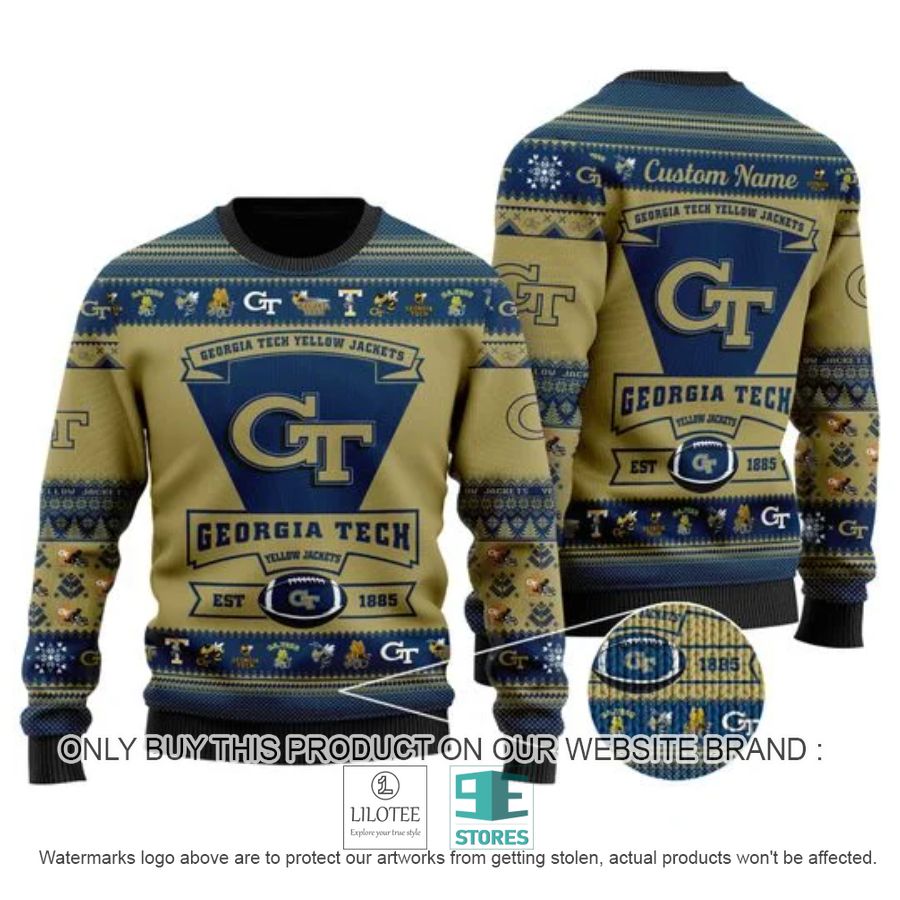 Personalized Georgia Tech Yellow Jackets Football Ugly Chrisrtmas Sweater - LIMITED EDITION 9