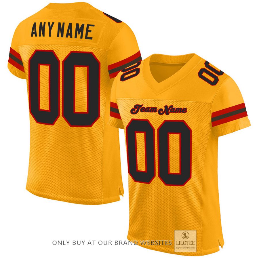 Personalized Gold Black-Red Football Jersey - LIMITED EDITION 16