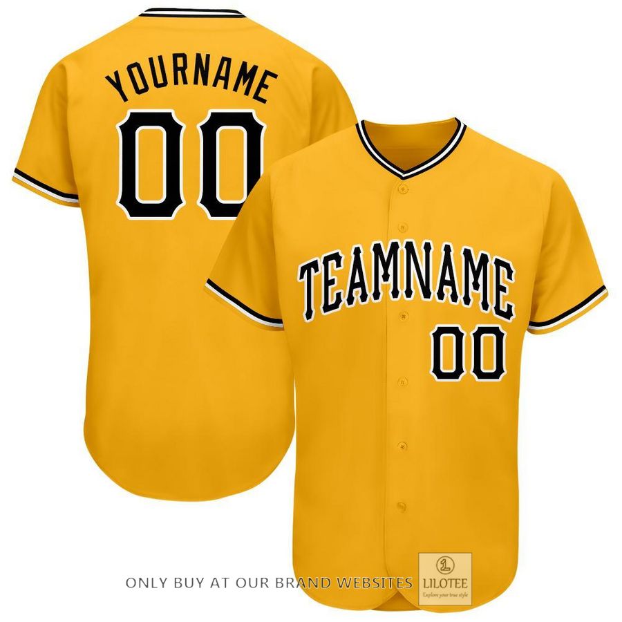 Personalized Gold Black White Baseball Jersey - LIMITED EDITION 9