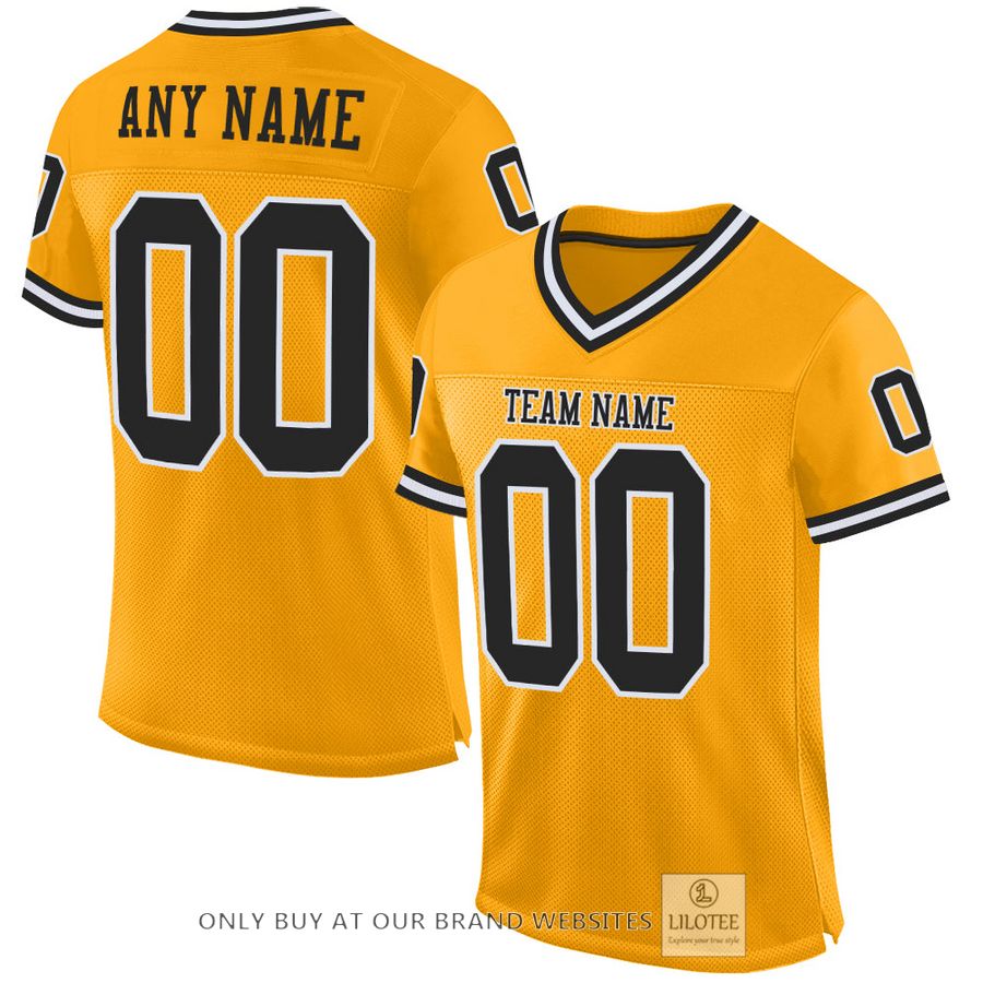 Personalized Gold Black-White Football Jersey - LIMITED EDITION 33