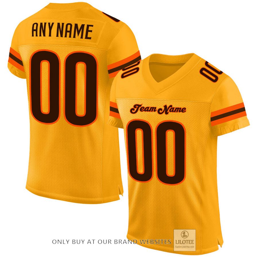 Personalized Gold Brown-Orange Football Jersey - LIMITED EDITION 16