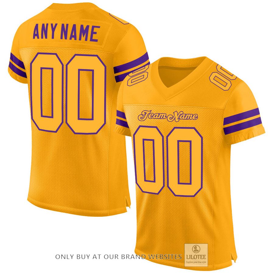 Personalized Gold Gold-Purple Football Jersey - LIMITED EDITION 16