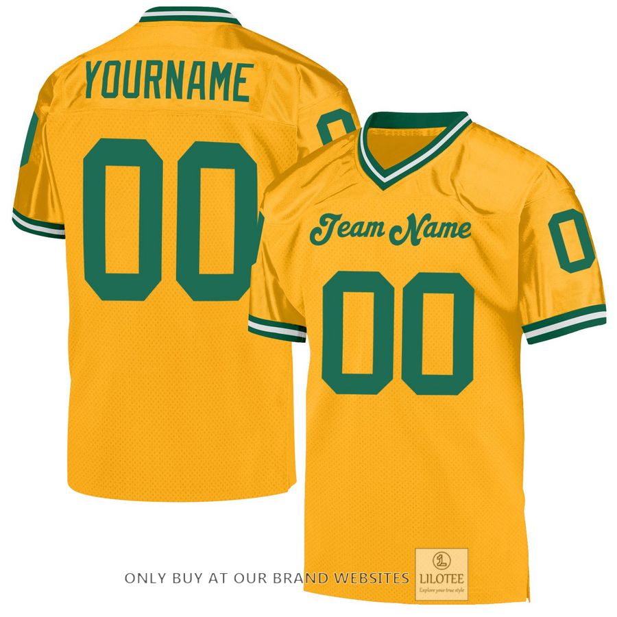 Personalized Gold Kelly Green-White Football Jersey - LIMITED EDITION 17