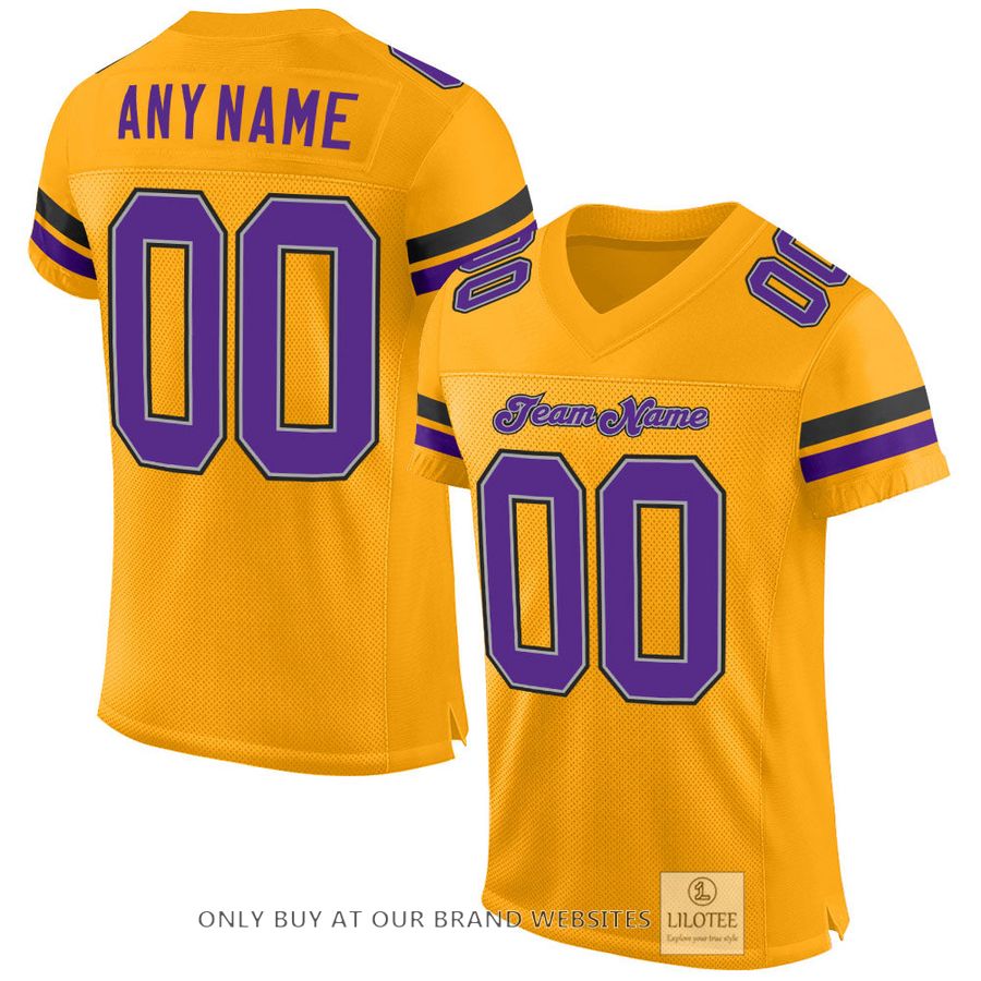 Personalized Gold Purple-Black Football Jersey - LIMITED EDITION 17