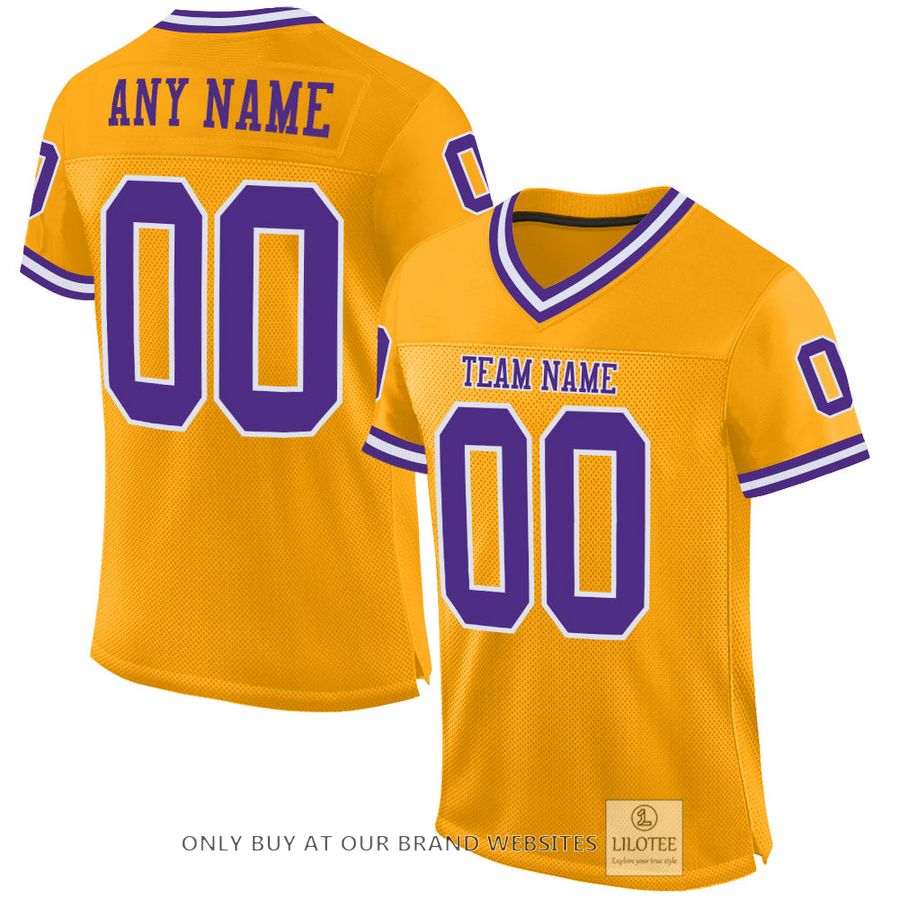 Personalized Gold Purple-White Football Jersey - LIMITED EDITION 17