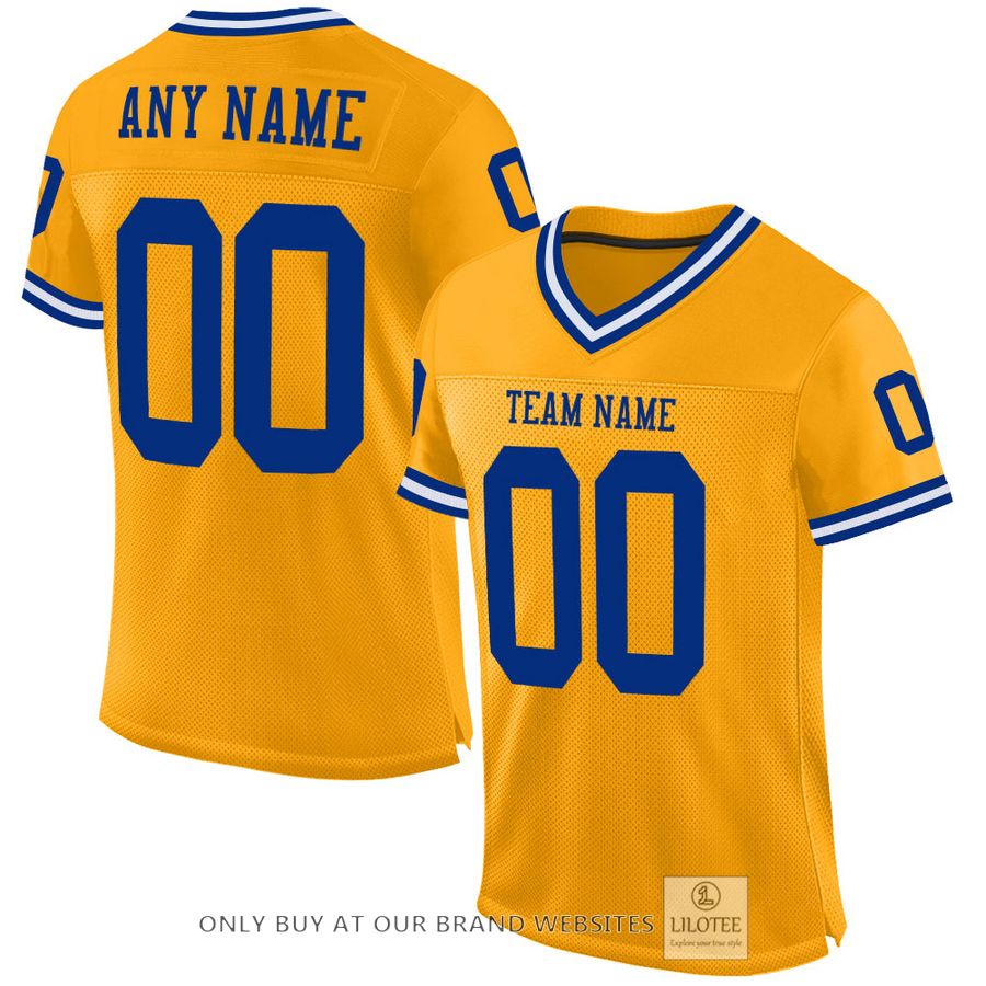 Personalized Gold Royal-White Football Jersey - LIMITED EDITION 16