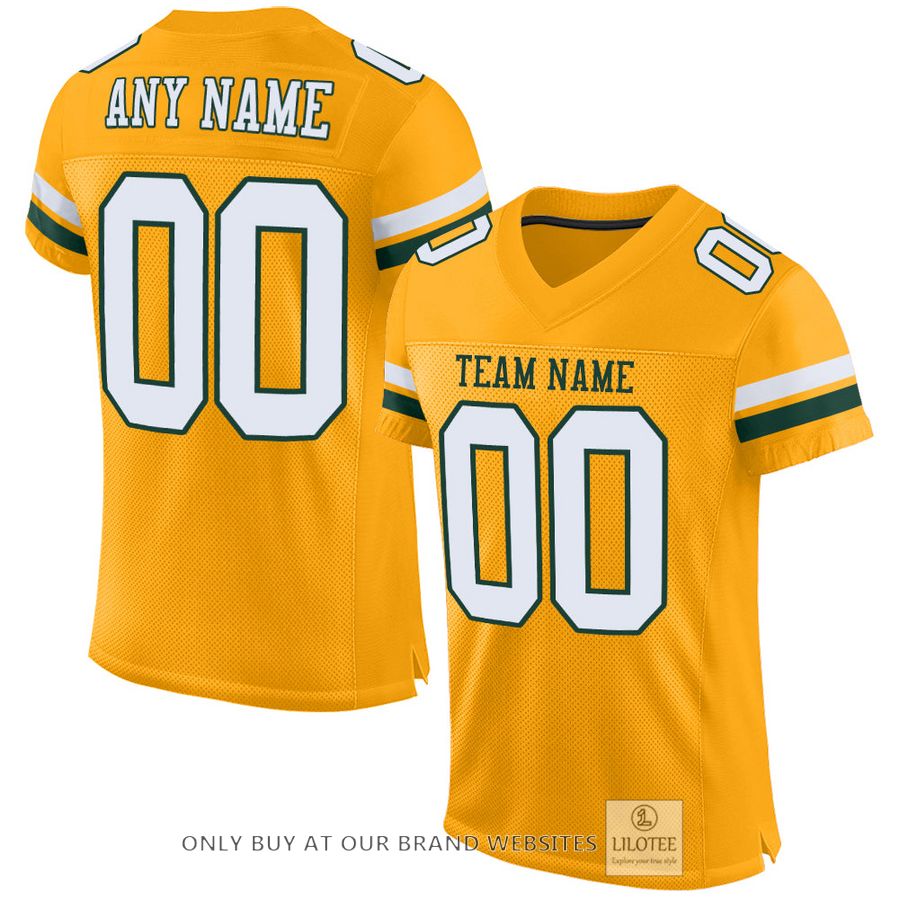 Personalized Gold White-Green Football Jersey - LIMITED EDITION 16