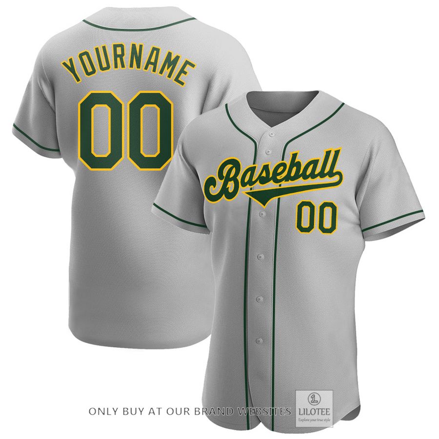 Personalized Gray Green Gold Baseball Jersey - LIMITED EDITION 7