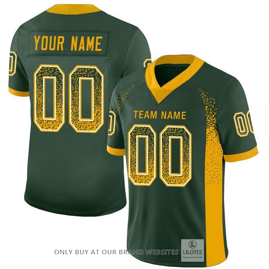 Personalized Green Gold White Mesh Drift Football Jersey - LIMITED EDITION 4