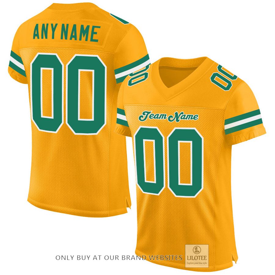 Personalized Green-White Gold Kelly Football Jersey - LIMITED EDITION 32