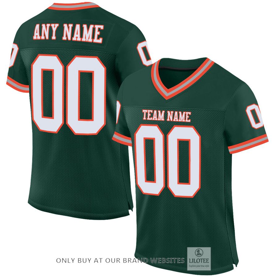Personalized Green White-Orange Football Jersey - LIMITED EDITION 16