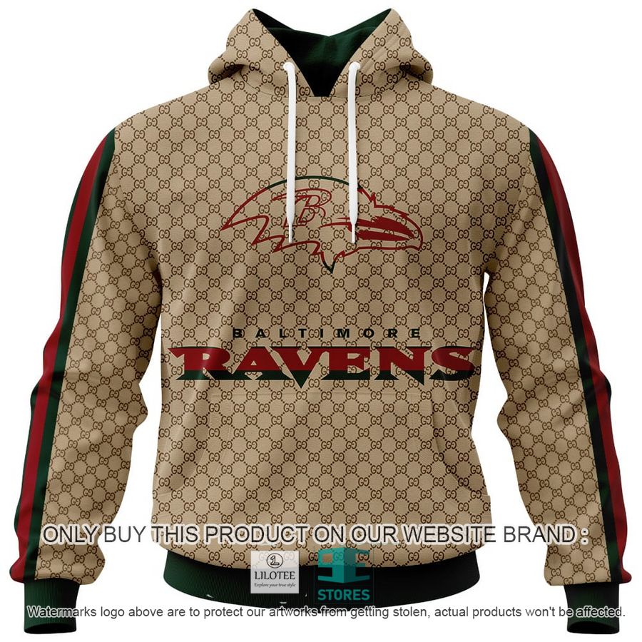 Personalized Gucci Baltimore Ravens 3D Hoodie, Hoodie Mask 9