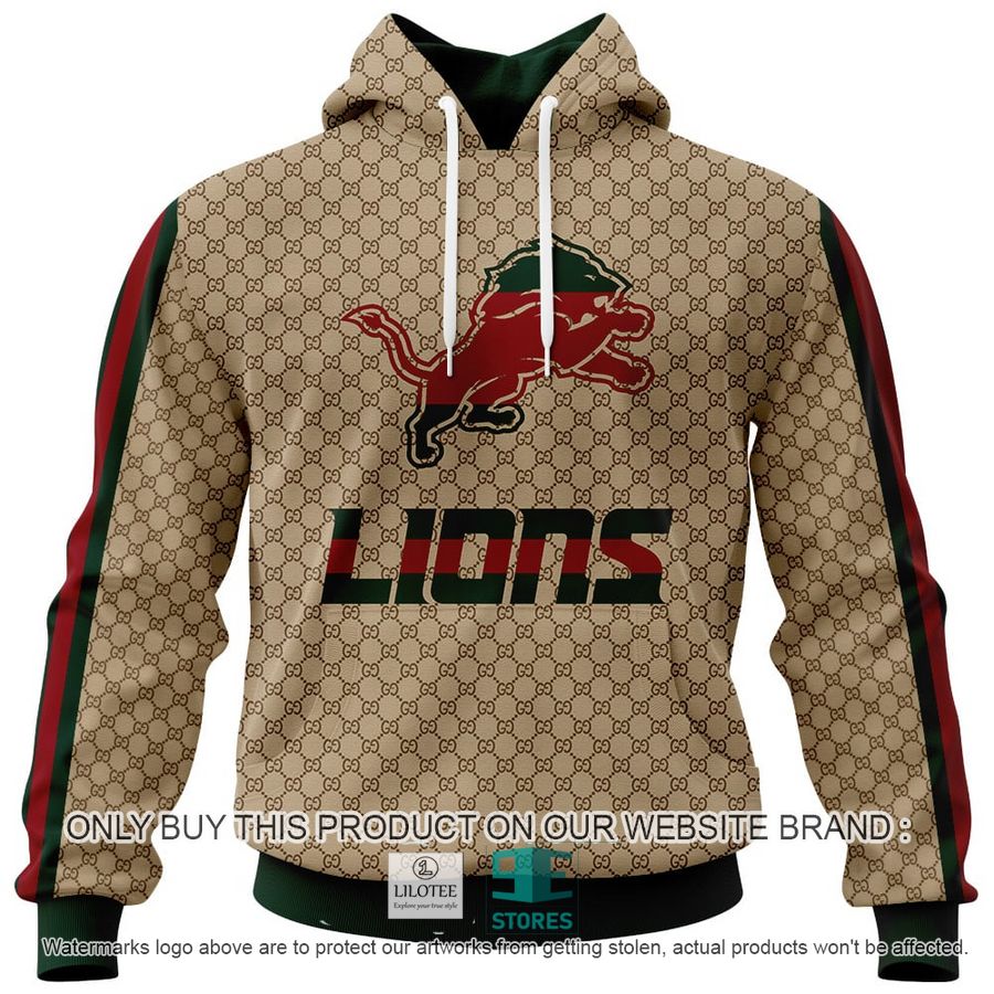 Personalized Gucci Detroit Lions 3D Hoodie, Hoodie Mask 8