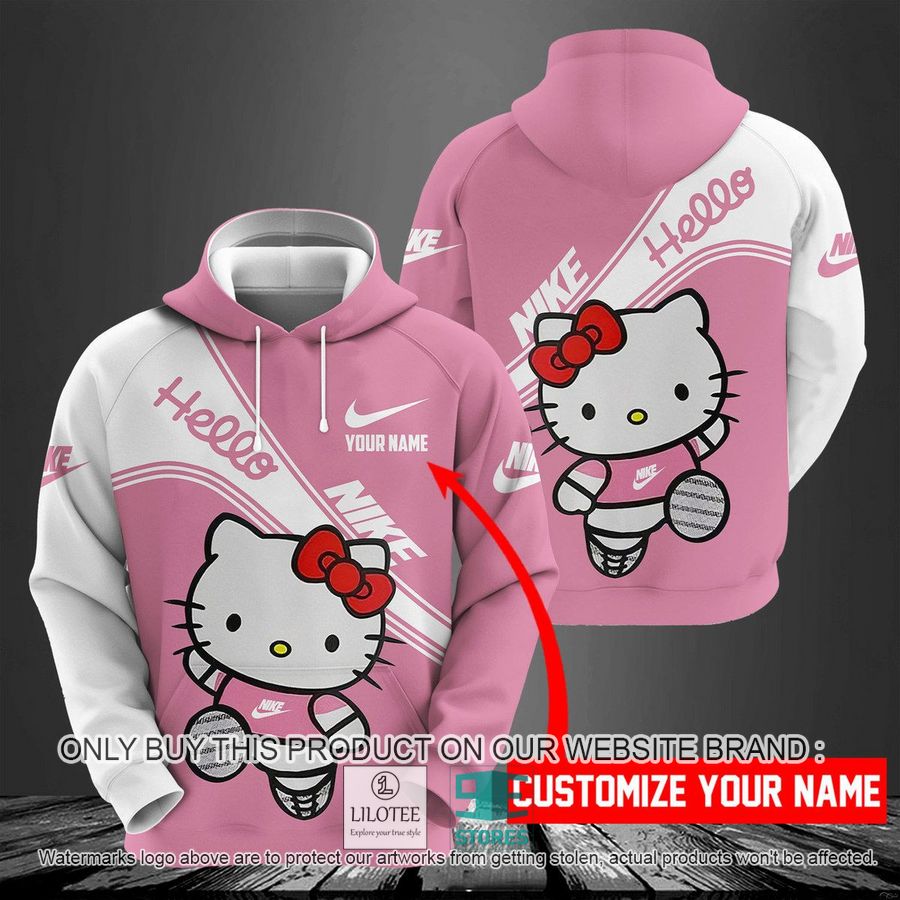 Personalized Hello Kitty Nike pink 3D Hoodie - LIMITED EDITION 8