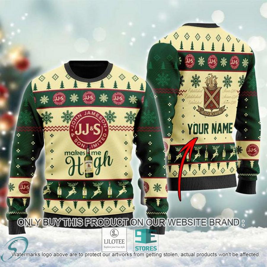 Personalized Jameson Makes Me High Ugly Christmas Sweater - LIMITED EDITION 8