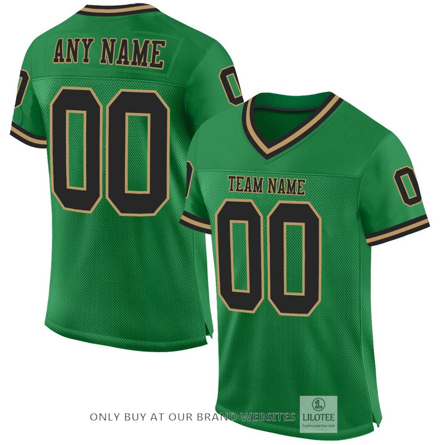 Personalized Kelly Green Black-Old Gold Football Jersey - LIMITED EDITION 17