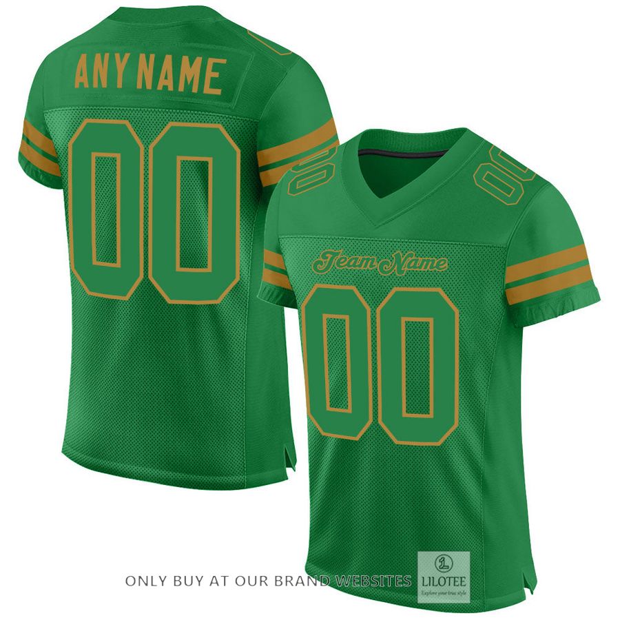 Personalized Kelly Green Kelly Green-Old Gold Football Jersey - LIMITED EDITION 32