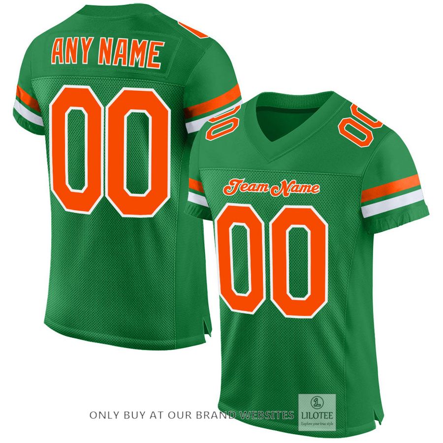 Personalized Kelly Green Orange-White Football Jersey - LIMITED EDITION 16