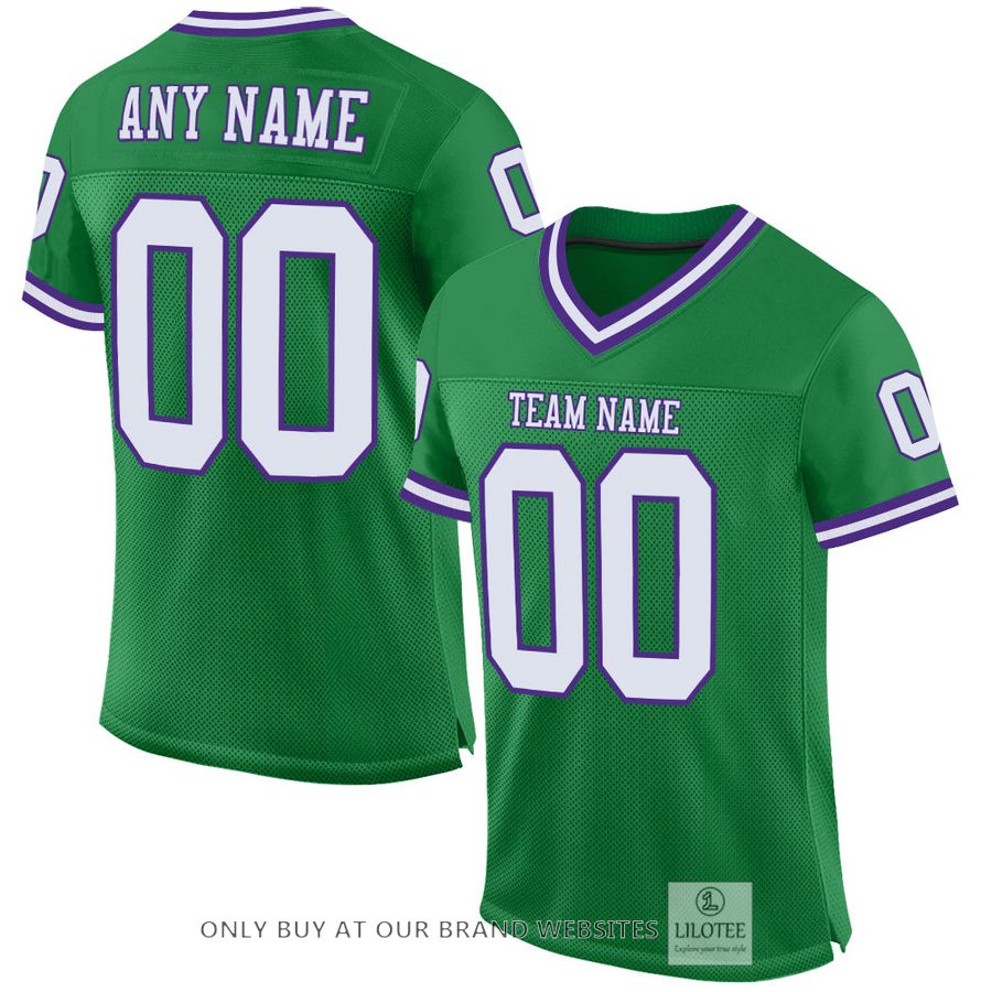Personalized Kelly Green White-Purple Football Jersey - LIMITED EDITION 32