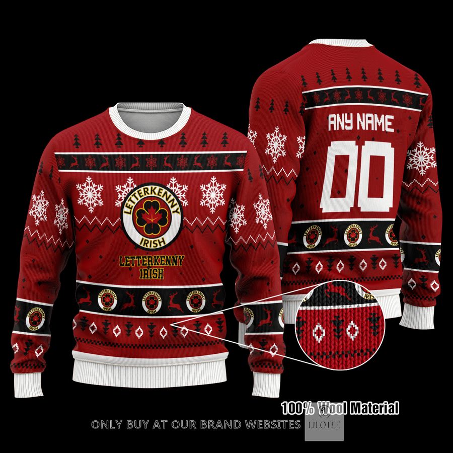 Personalized Letterkenny Hockey Jersey Red Wool Sweater 9