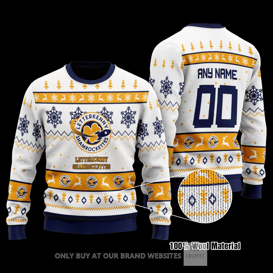 Personalized Letterkenny Hockey Jersey White Wool Sweater 9