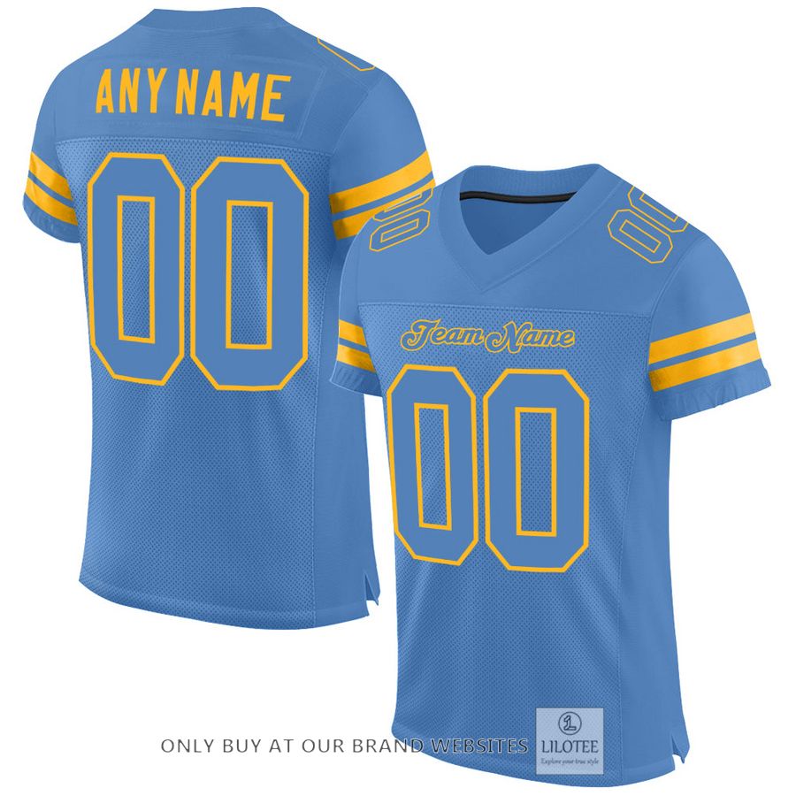 Personalized Light Blue Light Blue-Gold Football Jersey - LIMITED EDITION 32