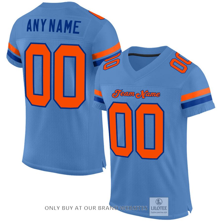 Personalized Light Blue Orange-Royal Football Jersey - LIMITED EDITION 16