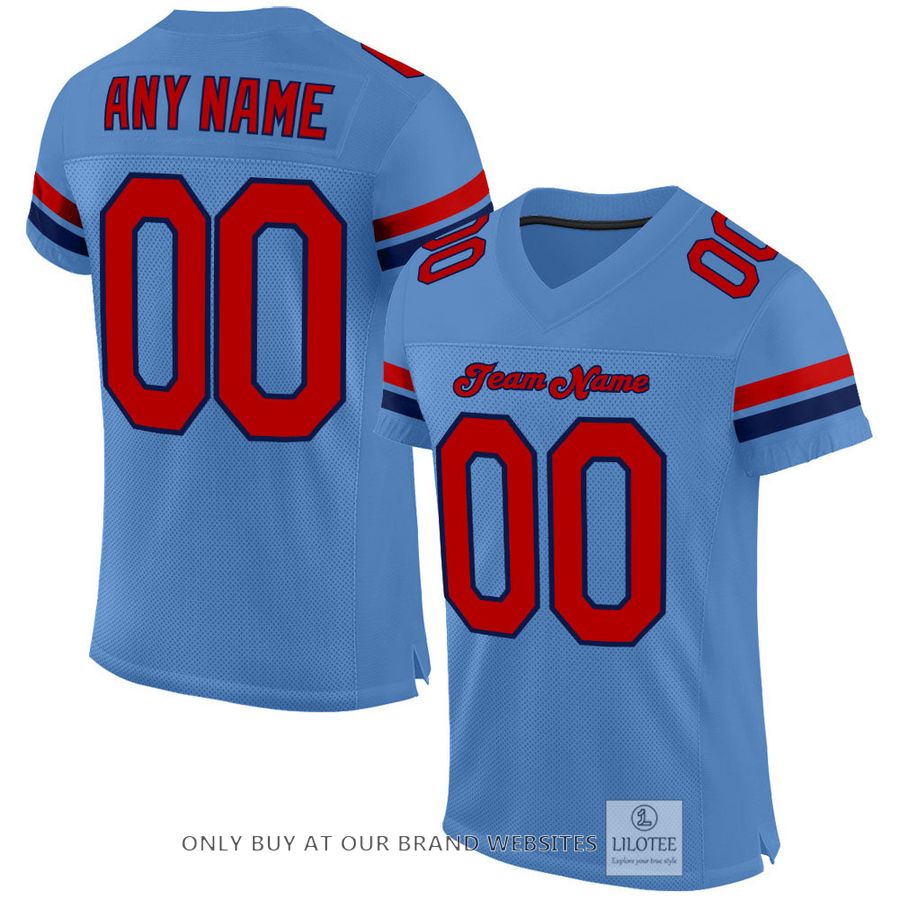 Personalized Light Blue Red-Navy Football Jersey - LIMITED EDITION 17