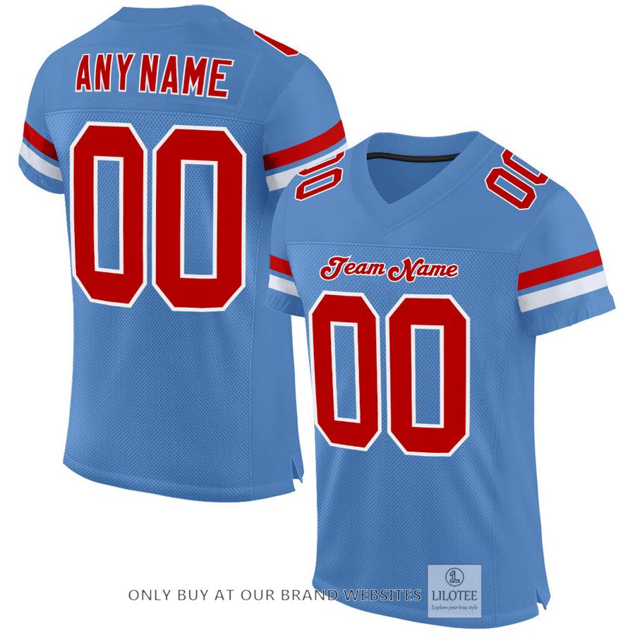 Personalized Light Blue Red-White Football Jersey - LIMITED EDITION 17