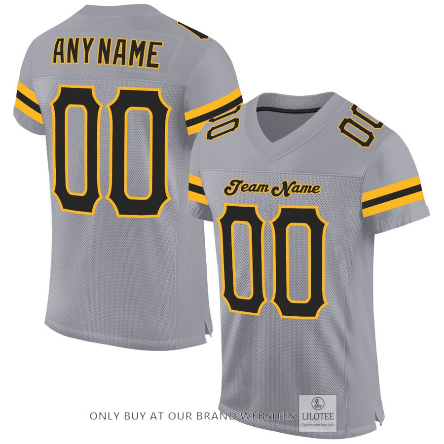 Personalized Light Gray Black-Gold Football Jersey - LIMITED EDITION 16