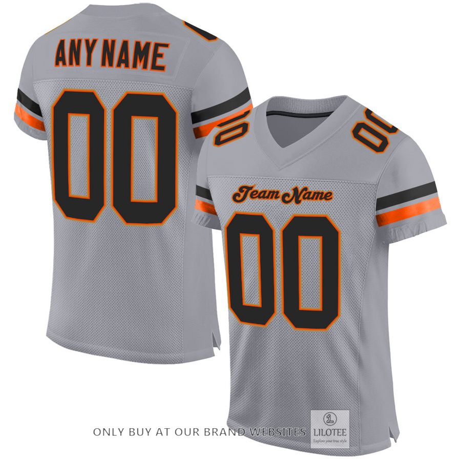 Personalized Light Gray Black-Orange Football Jersey - LIMITED EDITION 17