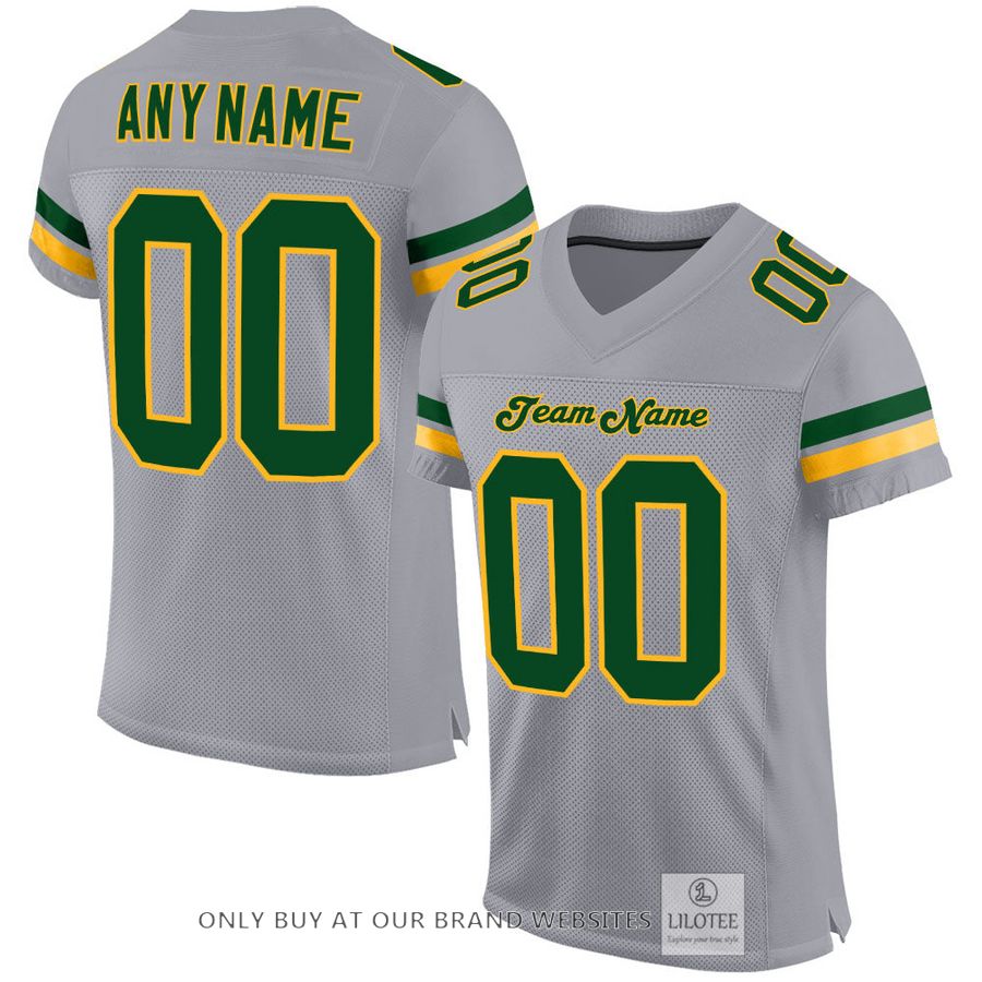 Personalized Light Gray Green-Gold Football Jersey - LIMITED EDITION 17