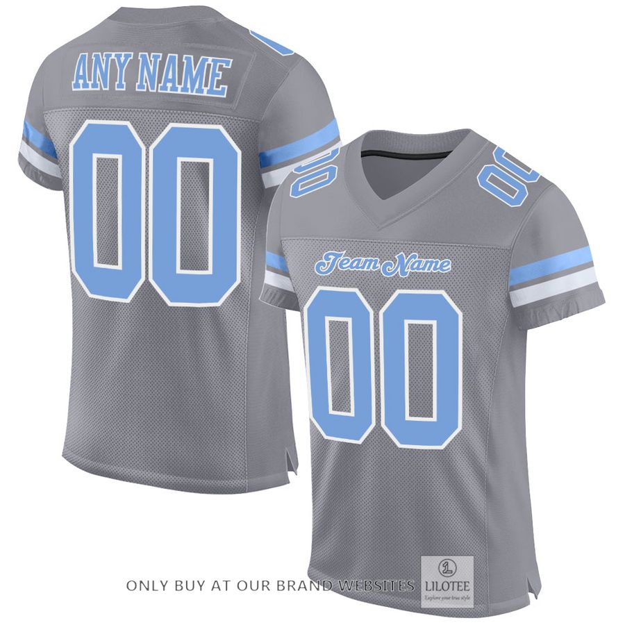 Personalized Light Gray Light Blue-White Football Jersey - LIMITED EDITION 17