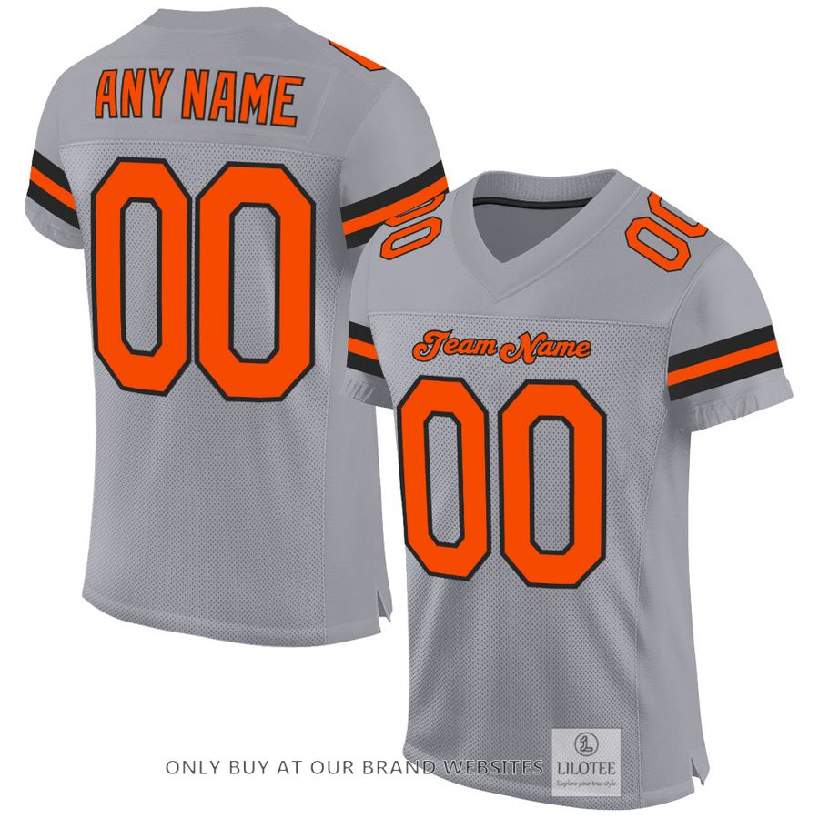 Personalized Light Gray Orange-Black Football Jersey - LIMITED EDITION 17