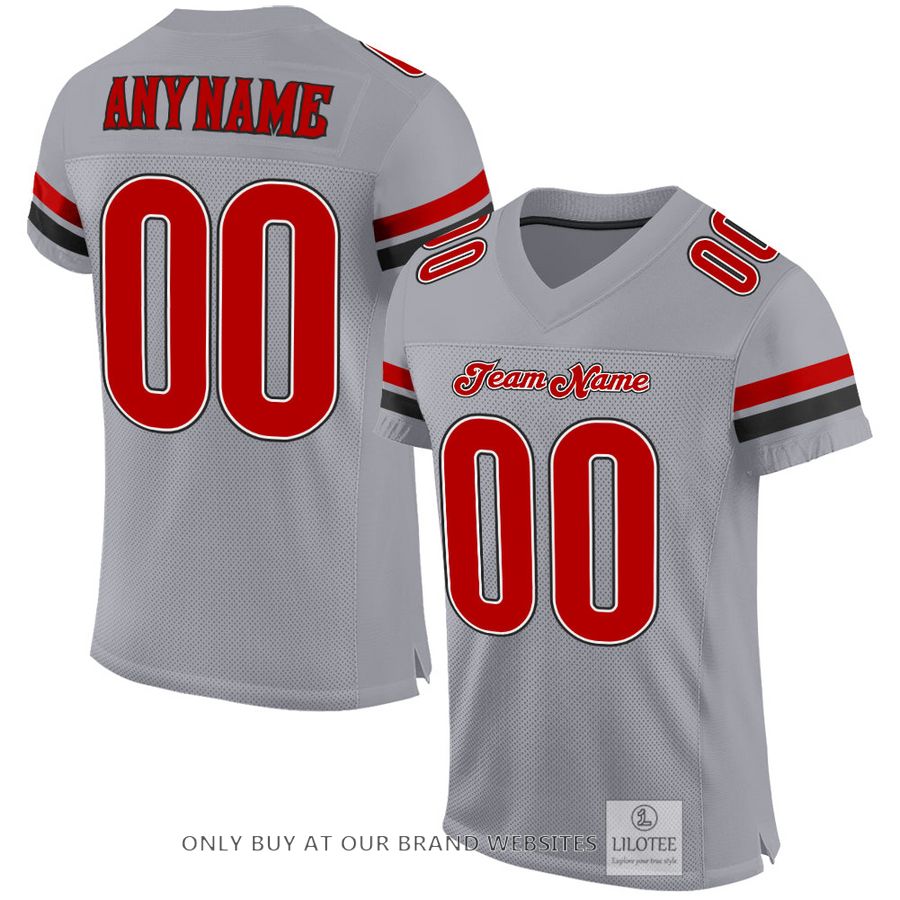Personalized Light Gray Red-Black Football Jersey - LIMITED EDITION 16
