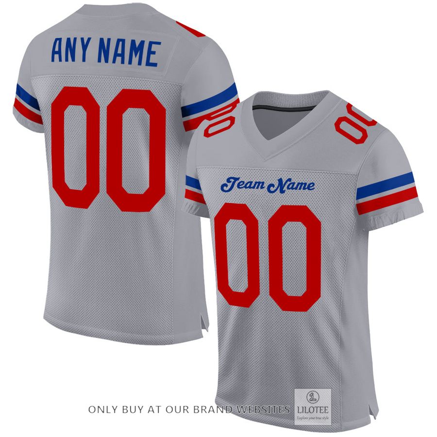 Personalized Light Gray Red-Royal Football Jersey - LIMITED EDITION 17